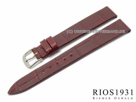 Watch strap -Miami- 14mm auburn alligator grain by RIOS (width of buckle 12 mm) - Bild vergr��ern 