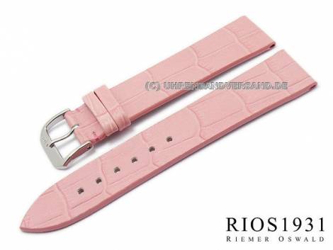 Watch strap XS -Miami- 18mm pink alligator grain by RIOS (width of buckle 16 mm) - Bild vergr��ern 
