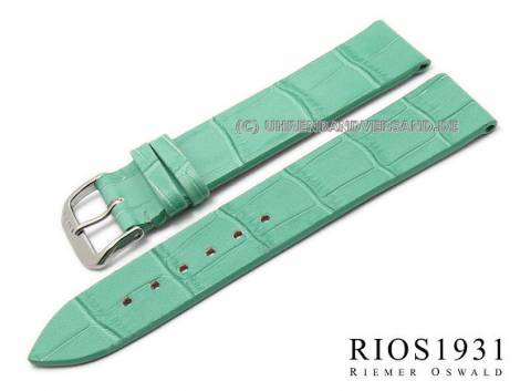 Watch strap XS -Miami- 16mm turquoise alligator grain by RIOS (width of buckle 14 mm) - Bild vergr��ern 