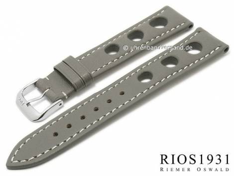 Watch band -Kaluga- 18mm grey genuine Juchten leather RIOS (width of buckle 16 mm) - Bild vergr��ern 