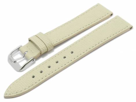 Watch strap -French- 16mm beige leather grained stitched by RIOS (width of buckle 14 mm) - Bild vergrern 