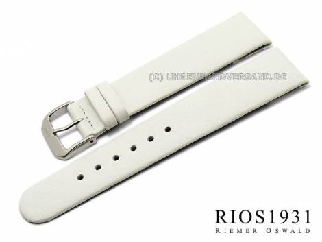 Watch strap -Diplomat Clip- XL 20mm fixed bars white smooth g. leather RIOS (width of buckle 18 mm) - Bild vergr��ern 