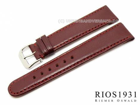 Watch strap -Arizona Clip- 16mm fixed bars auburn stitched RIOS (width of buckle 14 mm) - Bild vergr��ern 