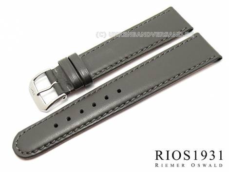 Watch strap -Arizona Clip- 20mm fixed bars grey stitched RIOS (width of buckle 18 mm) - Bild vergr��ern 
