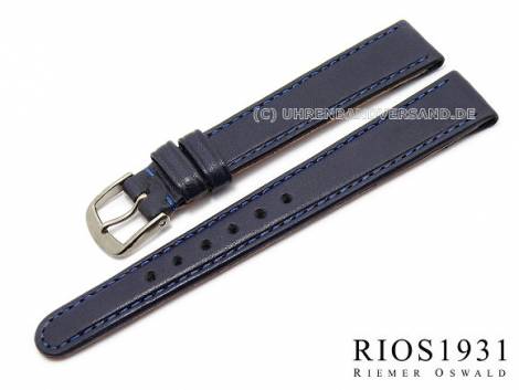 Watch strap -Arizona Clip- 10mm fixed bars blue stitched RIOS (width of buckle 08 mm) - Bild vergr��ern 