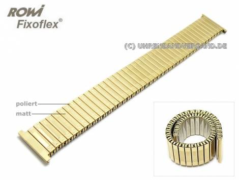 Watch strap Fixoflex expansion strap 20mm stainless steel golden extravagant ROWI - Bild vergr��ern 