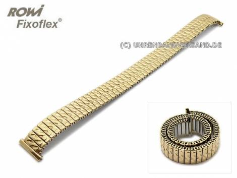 Watch strap Fixoflex S expansion strap 14mm stainless steel golden partly polished by ROWI - Bild vergr��ern 