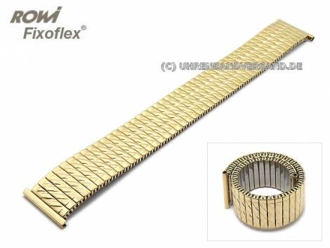 Watch strap Fixoflex S expansion strap 22mm stainless steel golden partly polished by ROWI - Bild vergr��ern 