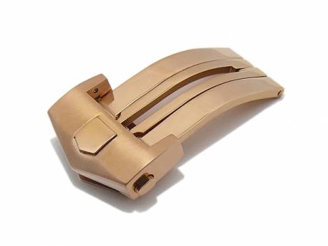 Flip clasp (ScKFS-107) 18mm ros� golden stainless steel partly polished suitable for TAG Heuer etc. - Bild vergr��ern 