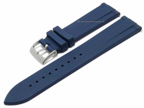 Watch strap 20mm dark blue FKM rubber sporty with easy click spring bars (width of buckle 18 mm) - Bild vergr��ern 