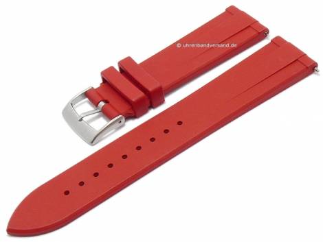 Watch strap 22mm red FKM rubber sporty with easy click spring bars (width of buckle 20 mm) - Bild vergr��ern 