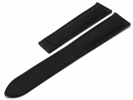 Replacement watch strap 16mm black nylon/textile stitched suitable for CARTIER Tank (Width of buckle 14 mm) - Bild vergrern 