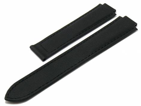 Replacement watch strap 12/20mm black nylon/textile special lug ends suitable for CARTIER Ballon Bleu - Bild vergr��ern 