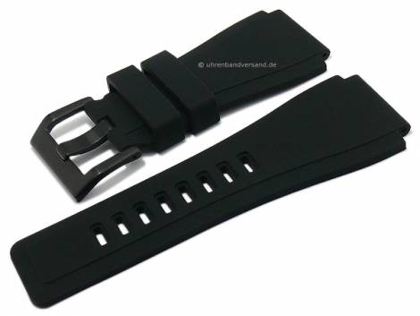 Watch strap 26mm black silicone black buckle suitable for BELL & ROSS a.o. watches (width of buckle 24 mm) - Bild vergr��ern 