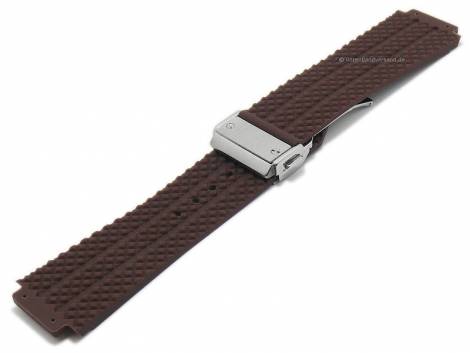 Watch strap 26mm brown silicone with structure for HUBLOT (width of buckle 22 mm) - Bild vergrern 