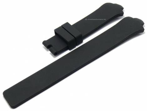 Watch strap special lug ends black silicone smooth matt suitable for TAG Heuer (width of buckle 18 mm) - Bild vergr��ern 