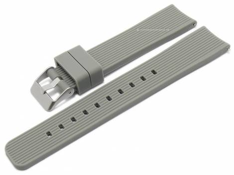 Watch strap 20mm grey silicone EASY-CLICK spring bars for SAMSUNG Galaxy Watch a.o. watches (width of buckle 18 mm) - Bild vergr��ern 