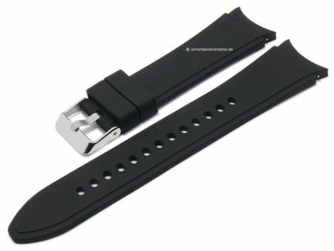 Watch strap 22mm black silicone EASY-CLICK spring bars for SAMSUNG Galaxy Watch 4 (width of buckle 20 mm) - Bild vergr��ern 