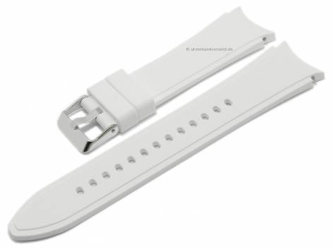 Watch strap 22mm white silicone EASY-CLICK spring bars for SAMSUNG Galaxy Watch 4 (width of buckle 20 mm) - Bild vergr��ern 