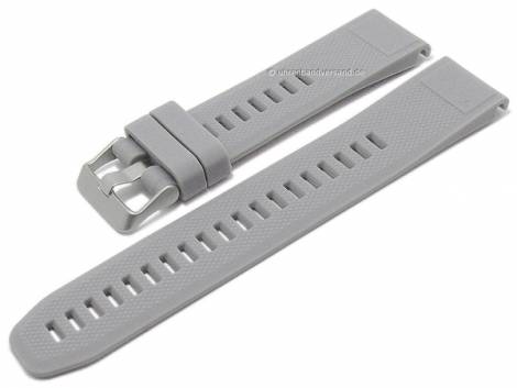Watch strap 22mm grey silicone with Easy/Quick-Fit function for GARMIN Fenix 7 etc. - Bild vergrern 