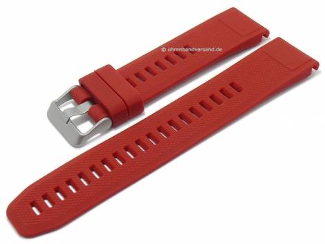 Watch strap 22mm red silicone with Easy/Quick-Fit function for GARMIN Fenix 7 etc. - Bild vergrern 