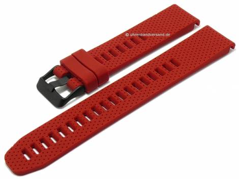 Watch strap 20mm red silicone with Easy/Quick-Fit function for GARMIN Fenix 7S etc. - Bild vergr��ern 