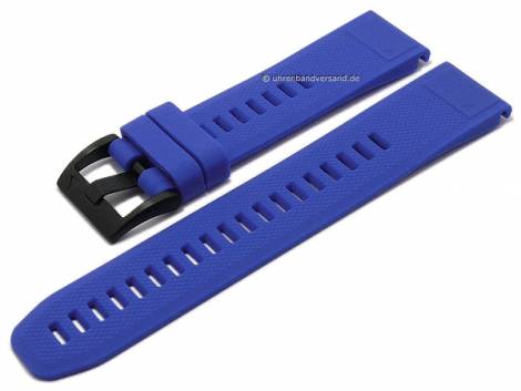 Watch strap 22mm blue silicone with Easy/Quick-Fit function for GARMIN Fenix 7 etc. - Bild vergrern 