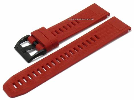 Watch strap 22mm red silicone with Easy/Quick-Fit function for GARMIN Fenix 7 etc. - Bild vergr��ern 