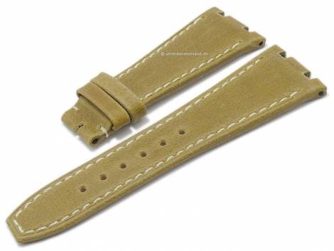 Watch strap 28mm light brown leather l. stitching special lug ends suitable for AUDEMARS PIGUET (width of buckle 18 mm) - Bild vergr��ern 
