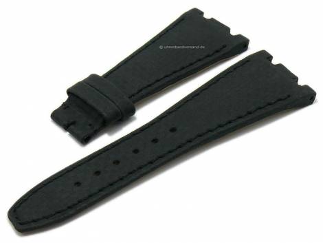 Watch strap 28mm black leather carbon look stitched special lug ends for AUDEMARS PIGUET (width of buckle 18 mm) - Bild vergrern 