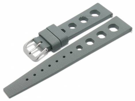 Watch strap 20mm grey rubber suitable for SEIKO, IWC etc. racing look easy-change spring bars (width of buckle 16 mm) - Bild vergr��ern 