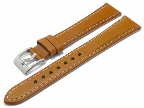 Watch strap XL 18mm light brown leather vintage look with EASY-CLICK (width of buckle 16 mm) - Bild vergrern 
