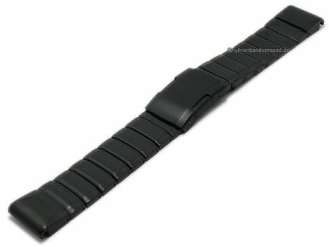 Watch strap 22mm black stainless steel solid brushed with Easy/Quick-Fit function for GARMIN Fenix 7 etc. - Bild vergrern 