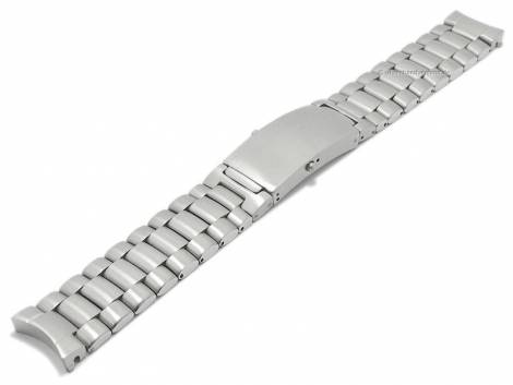 Watch strap 22mm stainless steel massiv curved ends with clasp suitable for OMEGA etc. - Bild vergrern 