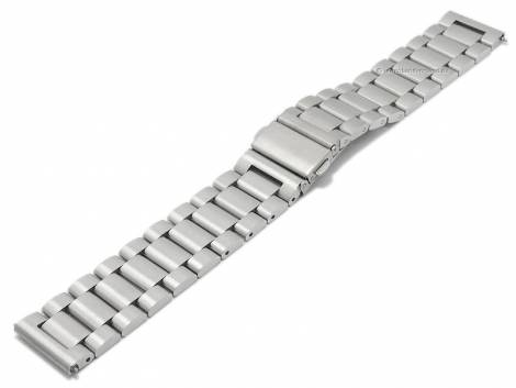 Watch strap 24mm stainless steel solid brushed clasp with EASY-CLICK spring bars - Bild vergr��ern 