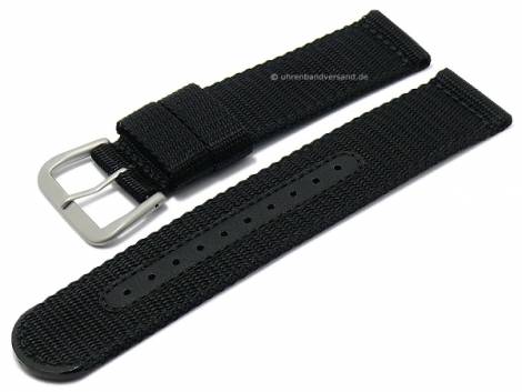 Replacement watch strap SEIKO 22mm black nylon/textile for SNZG15K1 etc. - Bild vergrern 