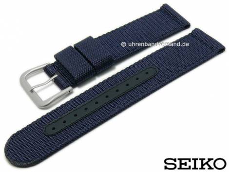 Replacement watch strap SEIKO 22mm dark blue Nylon/textile for SNZG11K1 etc. - Bild vergrern 