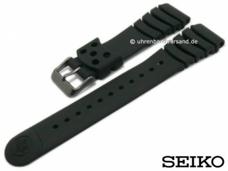 Replacement watch strap SEIKO 20mm black silicone diver style for SKA579P2, SKA427P2 etc. - Bild vergrern 