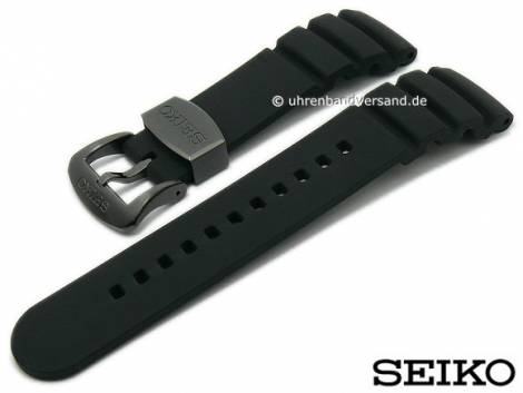 Replacement watch strap SEIKO 22mm black rubber diver style for SSC551P1 etc. - Bild vergrern 