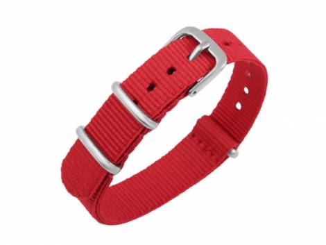Watch strap 16mm red Nylon/textile one piece strap in NATO style - Bild vergr��ern 