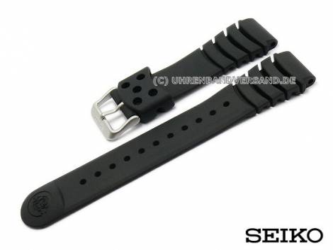 Replacement watch strap SEIKO 20mm black rubber for SRP043, SHC057, SHC063, SKA367 etc. - Bild vergrern 