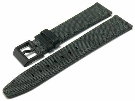 Watch strap -Cordura Line- 20mm grey cordura/leather with Easy-Click by STAILER (width of buckle 18 mm) - Bild vergr��ern 