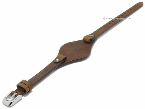 Watch strap 08mm dark brown leather with leather pad without stitching suitable for FOSSIL (width of buckle 08 mm) - Bild vergrern 