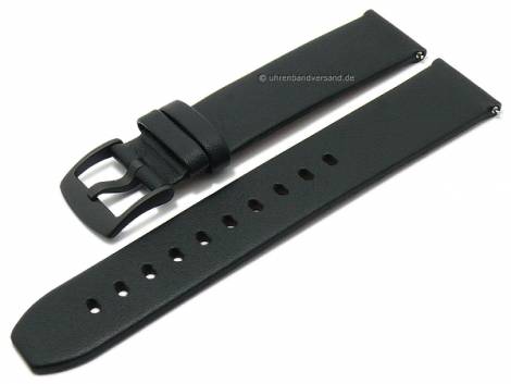 Watch strap -Smart- 22mm black aniline leather easy click by STAILER (width of buckle 22 mm) - Bild vergr��ern 