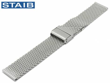 Watch strap 20mm mesh polished medium structure with security slide clasp by STAIB - Bild vergr��ern 