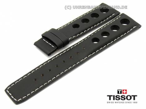 Replacement watch strap TISSOT PRS 516 20mm black leather grey stitching for T91.1.417.31 - Bild vergr��ern 