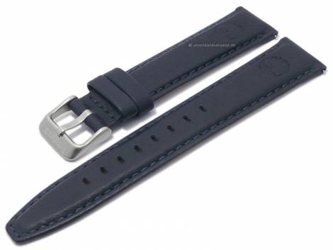 Watch strap TIMBERLAND 22mm dark blue leather stitched EASY-CLICK with adapter for Apple 42/44mm - Bild vergr��ern 