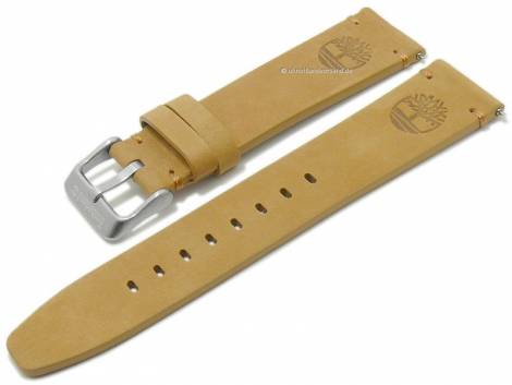 Watch strap TIMBERLAND 22mm light brown leather vintage look EASY-CLICK with adapter for Apple 42/44mm - Bild vergr��ern 