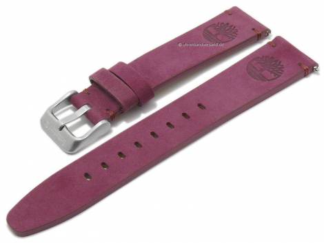 Watch strap TIMBERLAND 20mm purple leather vintage look EASY-CLICK with adapter for Apple 38/40mm - Bild vergr��ern 