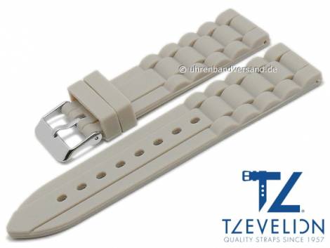 Basic watch strap 18mm grey silicone metal band look matt by TZEVELION (width of buckle 16 mm) - Bild vergr��ern 